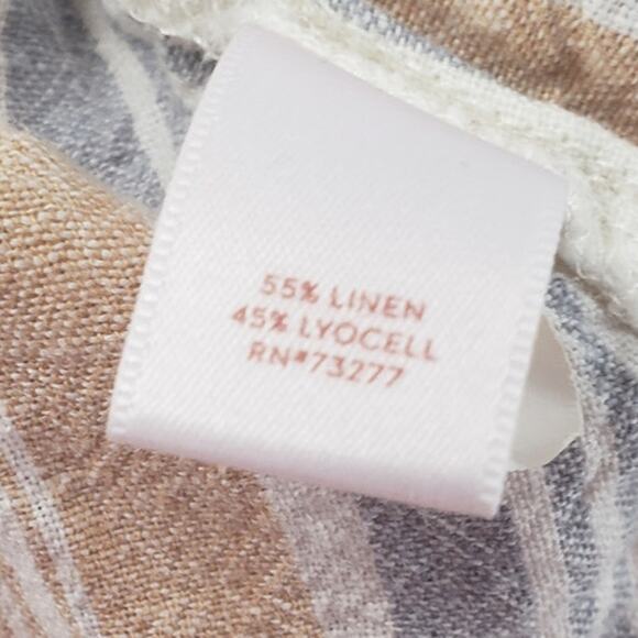 LAUREN CONRAD Striped Linen Blend Top Womens Size Extra Large XL - Picture 4 of 4